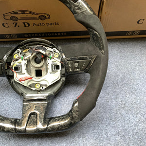 CZD auto parts carbon fiber steering wheel for camaro 2010-2011 with gloss forge carbon fiber thumbgrips