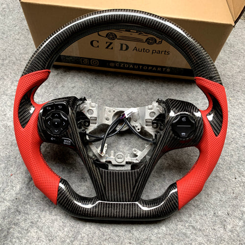 czd auto parts carbon fiber steering wheel for Toyota Camry with 3spoke 2012-2014 with gloss black carbon fiber thumbgrips