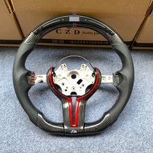 Load image into Gallery viewer, CZD Autoparts for BMW M1 M2 M3 M4 X5M X6M carbon fiber steering wheel Glossy Black carbon fiber with top and bottom