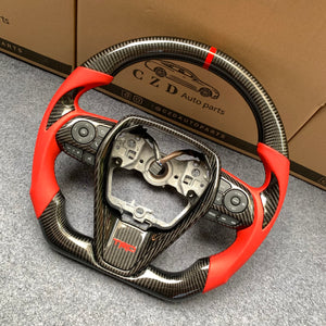 czd auto parts carbon fiber steering wheel for toyota trd with printing trd logo