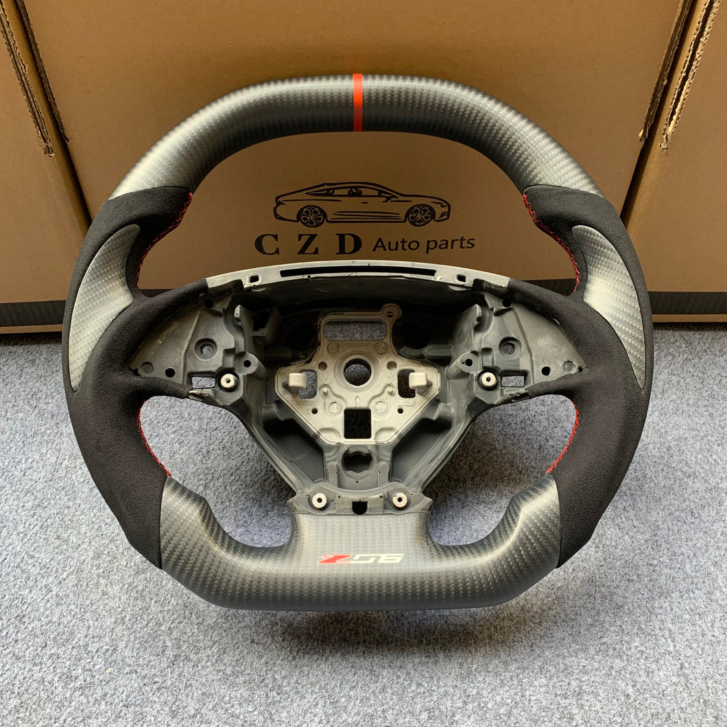 CZD autoparts for Chevrolet Corvette C7 2014-2019 carbon fiber steering wheel with matte carbon fiber