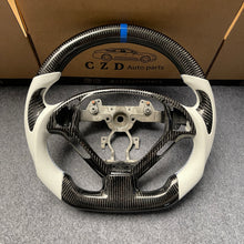 Load image into Gallery viewer, czd auto parts carbon fiber steering wheel for Infiniti G25 G35 G37 G37X 2007-2015 with white perforated leather