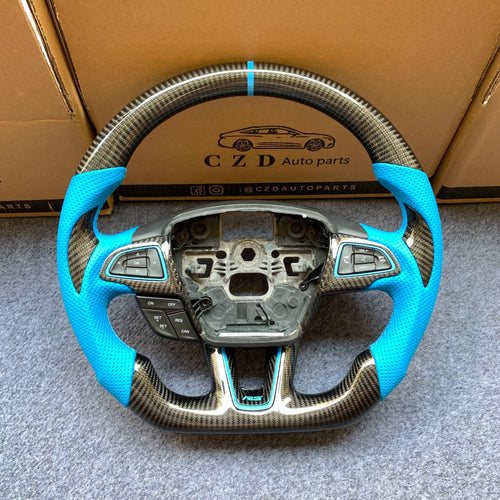 CZD auto parts for Ford Focus RS ST 2015-2018 carbon fiber steering wheel with led