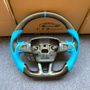 CZD auto parts for Ford Focus RS ST 2015-2018 carbon fiber steering wheel with led