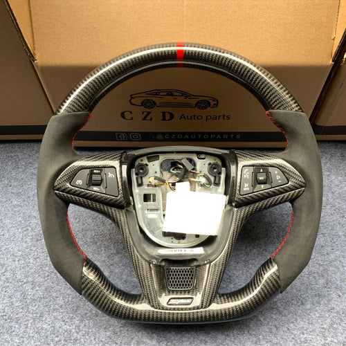 CZD auto parts carbon fiber steering wheel for Chevrolet 5th gen Camaro 2010-2015 with red stripe