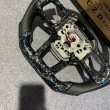 Load image into Gallery viewer, CZD auto parts for Ford Mustang 2024+ carbon fiber steering wheel with forged carbon blue flakes