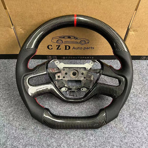 czd auto parts carbon fiber steering wheel for Honda civic 2006-2008 with black perforated leather