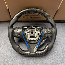 Load image into Gallery viewer, CZD autoparts for Acura 2015+ TLX carbon fiber steering wheel with gloss blue and black carbon fiber trim