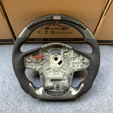 Load image into Gallery viewer, CZD auto parts for TOYOTA SUPRA A90 A91 MK5 2020-2021 carbon fiber steering wheel with black alcantara leather side &amp; LED