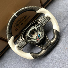 Load image into Gallery viewer, CZD auto parts for Mercedes Benz S-Class W222 SLC R172 carbon fiber steering wheel with white smooth leather side