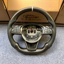 Load image into Gallery viewer, CZD auto parts for Mercedes Benz W205 AMG C43 GLA 45 C218 W213 X253 C253 W166 W222 R172 R231 carbon fiber steering wheel with smooth leather side