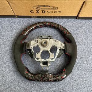 czd auto parts carbon fiber steering wheel for nissan 370z with red stitch