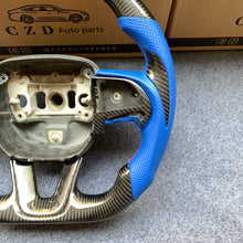 Load image into Gallery viewer, CZD auto parts for Dodge Durango 2018-2021 carbon fiber steering wheel with blue perforated leather side