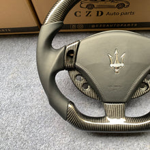 Load image into Gallery viewer, CZD auto parts for Maserati Quattroporte 2005-2020 carbon fiber steering wheel with White Stripe Line