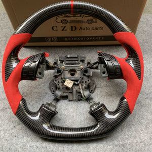 czd auto parts carbon fiber steering wheel for Honda 7th gen Accord Sedan TESTED LX 2003-2007 with red stripe