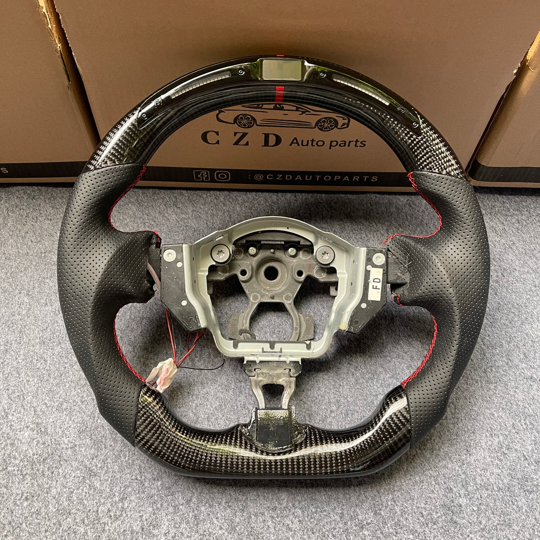 CZD autoparts for Infiniti FX FX35 FX37 FX50 2009-2017 carbon fiber steering wheel  with led