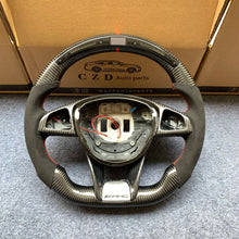 Load image into Gallery viewer, CZD auto parts for Mercedes Benz SL-Class R231 carbon fiber steering wheel with LED &amp; alcantara leather side