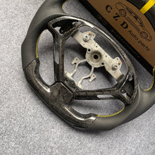Load image into Gallery viewer, czd auto parts carbon fiber steering wheel for Infiniti G25 G35 G37 G37X 2007-2015 with yellow stripe