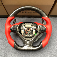 Load image into Gallery viewer, czd auto parts carbon fiber steering wheel for Acura TSX 2009-2014 with orange smooth leather