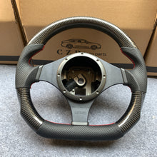 Load image into Gallery viewer, CZD auto parts carbon fiber steering wheel for Mitsubishi Lancer Evolution Evo 7 with black perforated leather