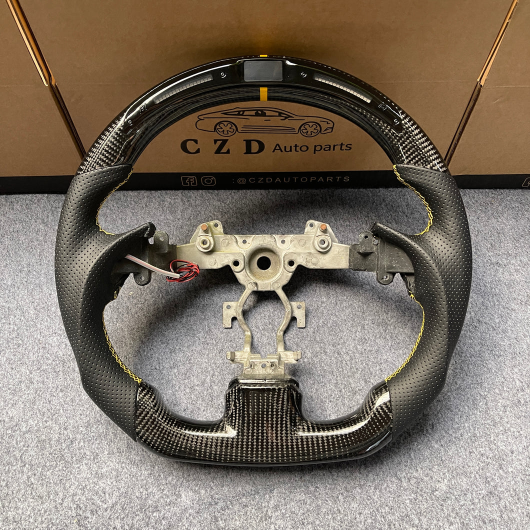 CZD autoparts for Infiniti Q40 Q60 2014-2015 carbon fiber steering wheel with LED in the top