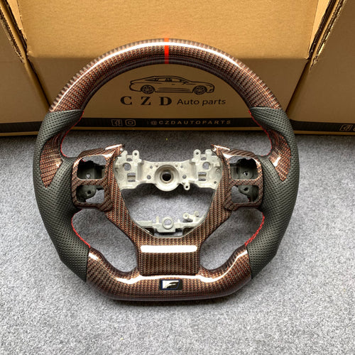CZD auto parts carbon fiber steering wheel for Lexus RC300 RC350 2014-2020 with red stripe