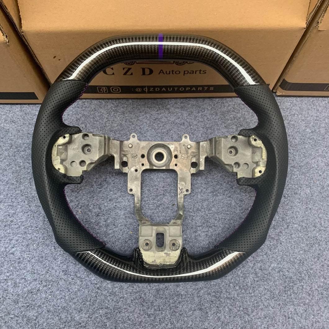 CZD auto parts carbon fiber steering wheel for Mitsubishi Lancer Evolution Evo 10 with purple stripe
