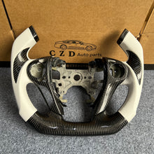 Load image into Gallery viewer, CZD auto parts for Honda 9th gen Accord SPORT 4 DOOR SEDAN 2013-2017 carbon fiber steering wheel with  white perforated leather F1 shape