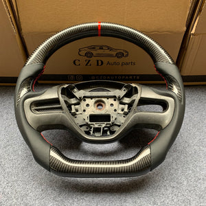 czd auto parts carbon fiber steering wheel for Honda civic 2006-2008 with black smooth leather