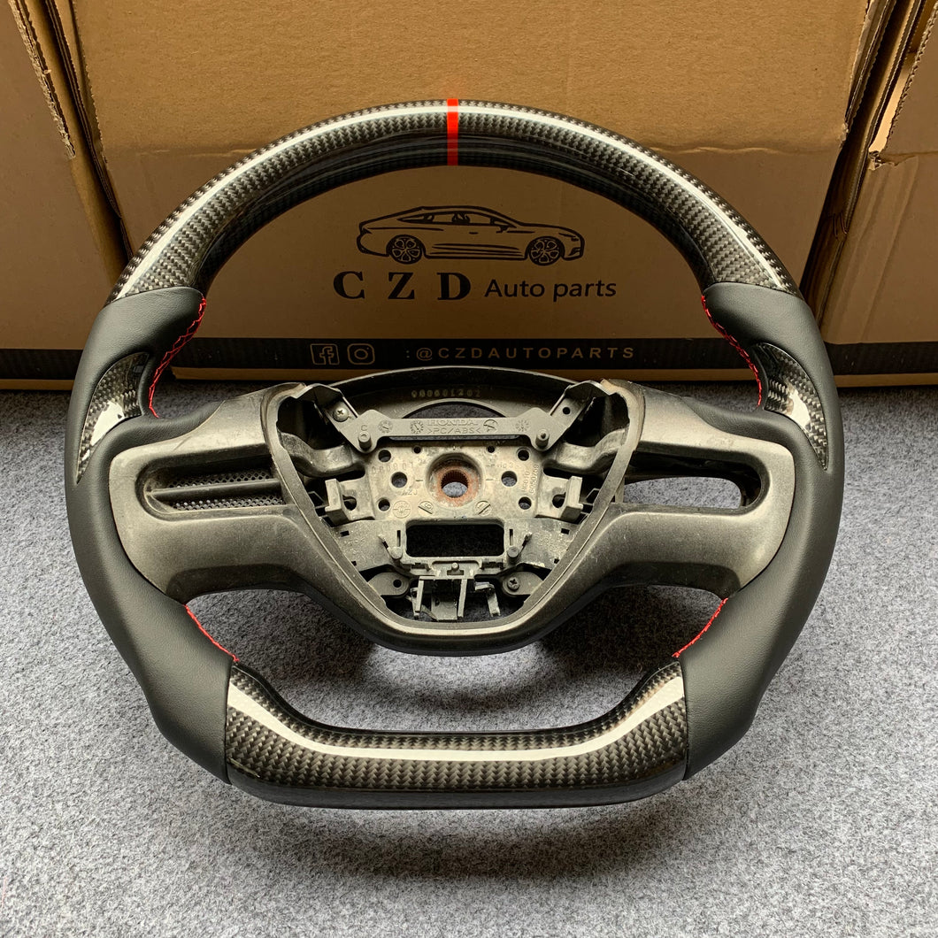 czd auto parts carbon fiber steering wheel for Honda civic 2006-2008 with gloss carbon fiber thumbgrips