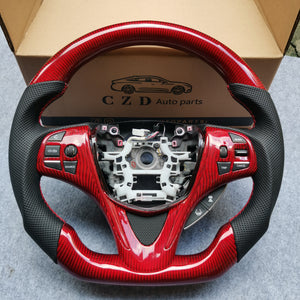 czd auto parts carbon fiber steering wheel for Acura TLX 2015-2021 with gloss red carbon fiber