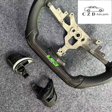 Load image into Gallery viewer, CZD auto parts for  Chevrolet Corvette C6 Z06 C6 2005-2013 carbon fiber steering wheel with light green stripe line