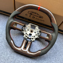 Load image into Gallery viewer, CZD auto parts for Ford SHELBY GT350 2015-2017 carbon fiber steering wheel with  red wire carbon fiber
