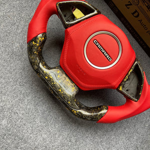 CZD auto parts carbon fiber steering wheel for Chevrolet 6th gen Camaro 2016-2020 with led shift light