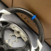 Load image into Gallery viewer, CZD autoparts for  Infiniti Q40 Q60 2014-2015 carbon fiber steering wheel with gloss black carbon fiber in the top and bottom