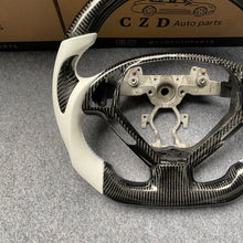 Load image into Gallery viewer, czd auto parts carbon fiber steering wheel for Infiniti G25 G35 G37 G37X 2007-2015 with white perforated leather