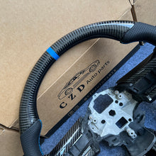 Load image into Gallery viewer, CZD autoparts for Ford Mustang 2009-2014 carbon fiber steering wheel with black perforated leather side