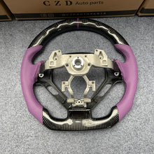 Load image into Gallery viewer, CZD autoparts for Infiniti G25 G35 G37 G37X 2007-2015 carbon fiber steering wheel with purple perforated leather side
