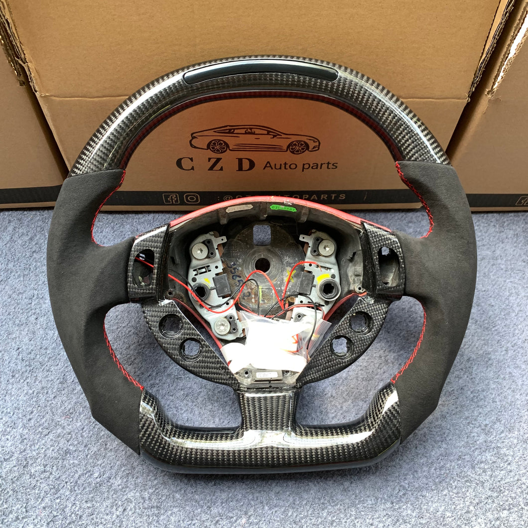 CZD auto parts carbon fiber steering wheel for Maserati GranTurismo 2007-2020 with black alcantara