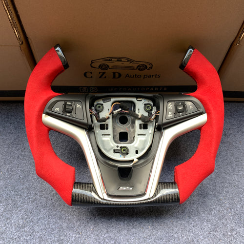 CZD auto parts carbon fiber steering wheel for Chevrolet 5th gen Camaro 2010-2015 with red alcantara