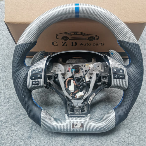 CZD auto parts carbon fiber steering wheel for Lexus IS250 /300 /350 2006-2013 with silver carbon fiber