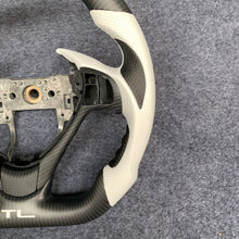 Load image into Gallery viewer, czd auto parts carbon fiber steering wheel for Acura TL/ILX with white perforated leather