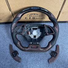 Load image into Gallery viewer, CZD auto parts for Chevrolet Corvette C7 2014-2019 carbon fiber steering wheel with red wire carbon fiber