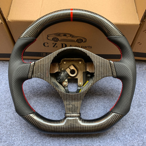 CZD auto parts carbon fiber steering wheel for Mitsubishi Lancer Evolution Evo 7 with red stripe