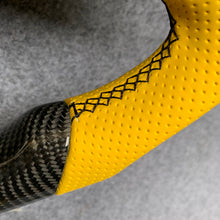 Load image into Gallery viewer, CZD auto parts for Ford Focus RS ST 2015-2018 carbon fiber steering wheel with yellow perforated leather side