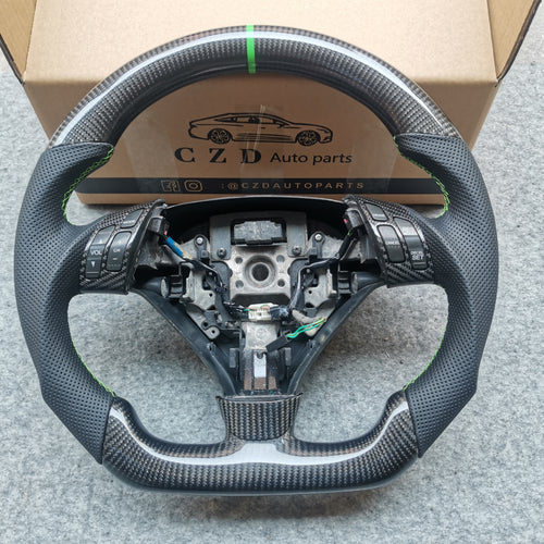 czd auto parts carbon fiber steering wheel for Accord EX-L 7th Gen 2003-2007 with green stripe