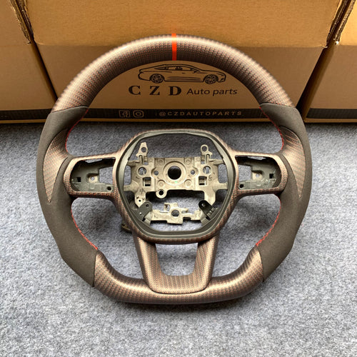 czd auto parts carbon fiber steering wheel for Honda 11th gen Civic XI 2021-2022 with matte red wire carbon fiber