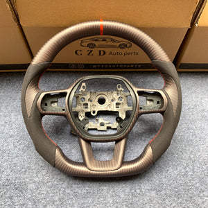 czd auto parts carbon fiber steering wheel for Honda 11th gen Civic XI 2021-2022 with matte red wire carbon fiber