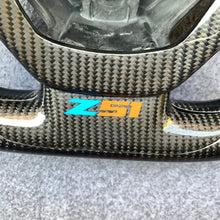 Load image into Gallery viewer, CZD auto parts for Chevrolet Corvette C7 2014-2019 carbon fiber steering wheel with orange perforated leather side