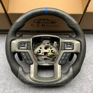 CZD Auto Parts carbon fiber steering wheel for Ford EXPEDITION 2018-2021 with matte forged carbon fiber